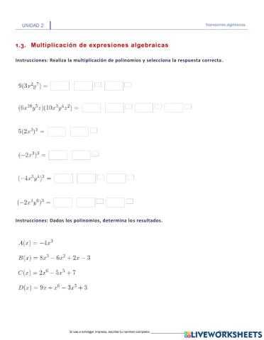 II.1.3.Multiplicación de polinomios
