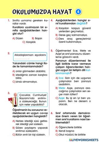 Okulumuzda Hayat Test-4