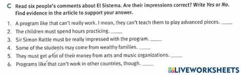 Reading comprehension