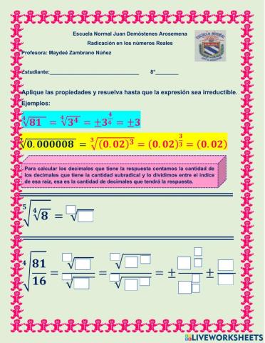 Radicación en los números reales