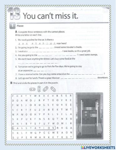 Places in the city and directions