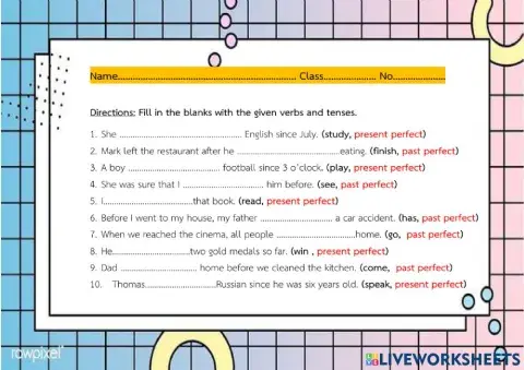 Present and Past perfect simple