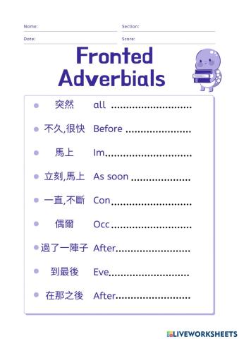 Adverbs practice