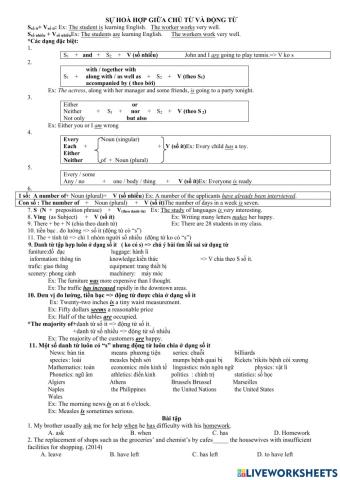 verb and subject agreement