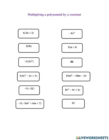 Multiplying a constant by a polynomial