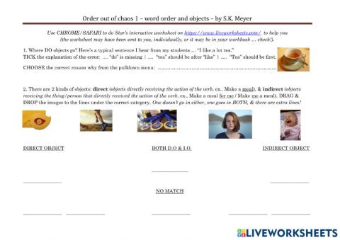 SMT-order out of chaos 1-word order with objects