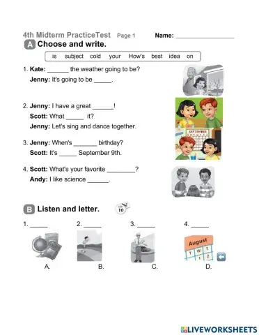 4th G practice final p1 2021