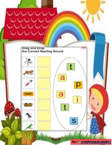 Drag and drop: First letter sound, by:Jussel Krisna C. Linda