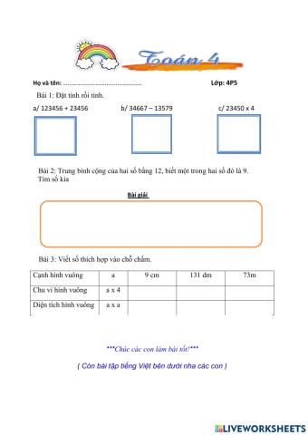 Ôn tập toán tuần 4