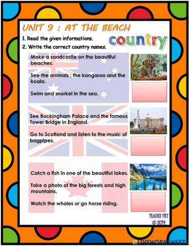 Unit 9 At The Beach (Country)