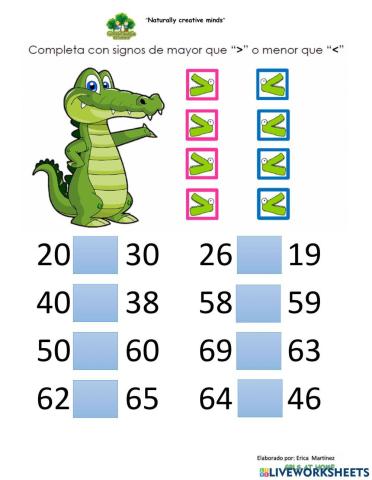 Mayor que menor que