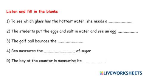 Unit 2: listening vocab