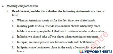 Unit 1.2  True or False