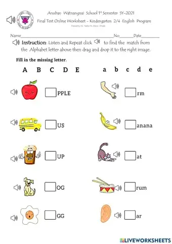Phonics Initial letter k2-4