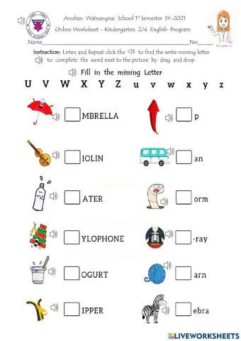 Phonics Missing letter K2-4