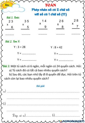 Toán Nhân số có 2 chữ số (tt)