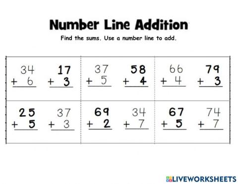 Green - Add Using Number line