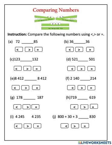Comparing Whole Numbers