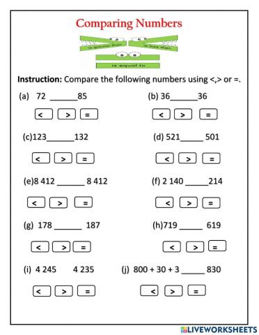Comparing Whole Numbers