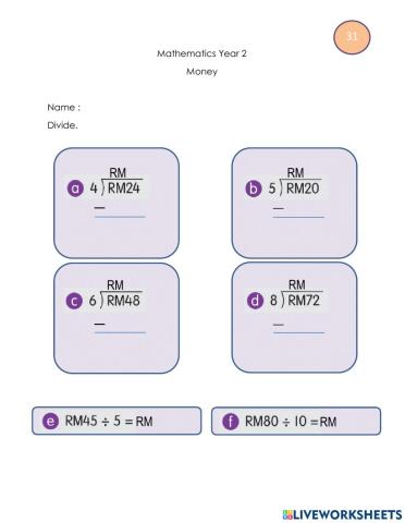 Division of Money