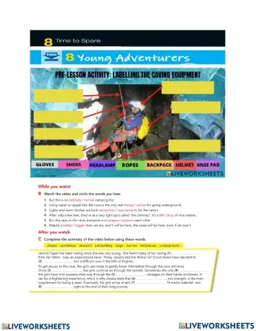 Unit 8 Time to Spare: Young Adventurers