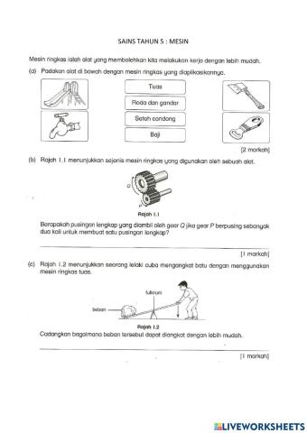 Sains tahun 5 mesin