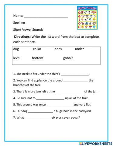 Short Vowels