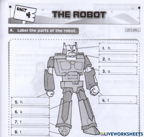 The robot unit 8 label the body