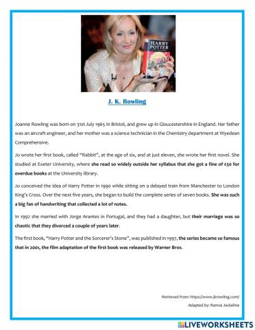 True- false Rowling biography