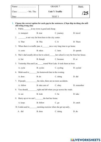 English 7 unit 7 test 3