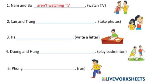 Present continuous tense