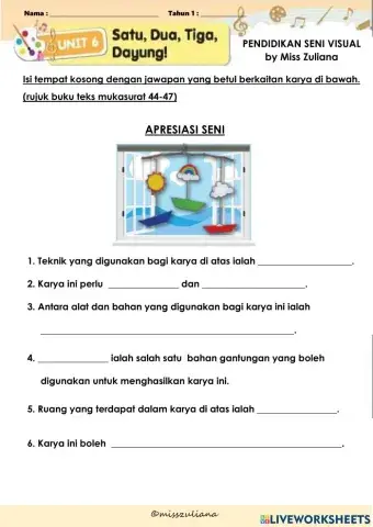 PSV Tahun 1 - Unit 6 : Satu, Dua, Tiga, Dayung! (Apresiasi Seni)