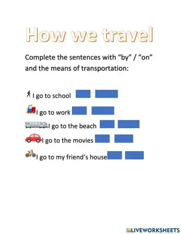 How we travel by + on