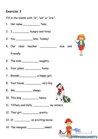 Present simple with to be