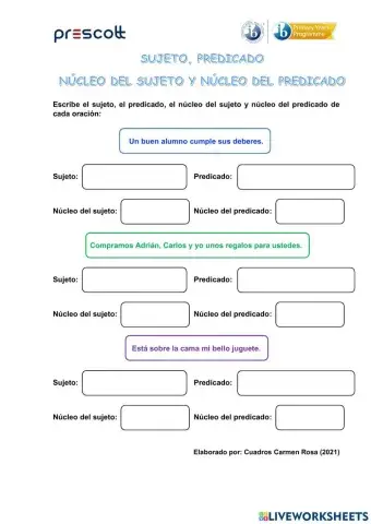 Sujeto, Predicado y sus núcleos