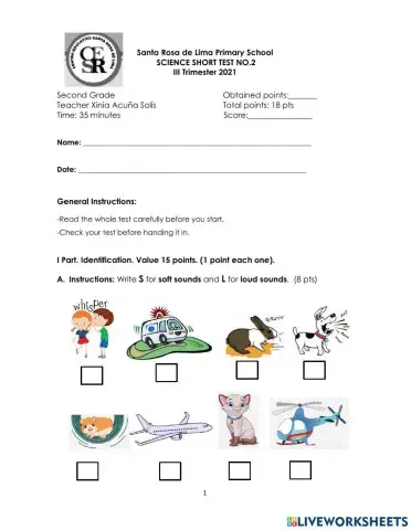 Short Test no.2 2 Grade III TRI