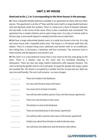 Grade 6 - Unit 2 - My house (2)