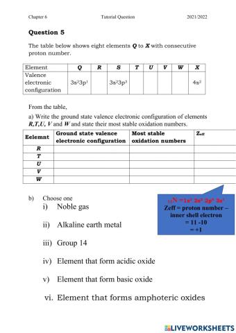 Question 5 Tutorial Chapter 6