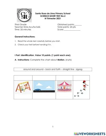 Short Test no.2 3 Grade III TRI