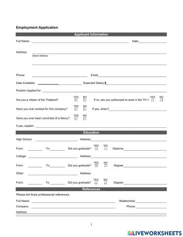 Job application