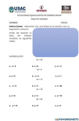 Ecuaciones de primer grado.