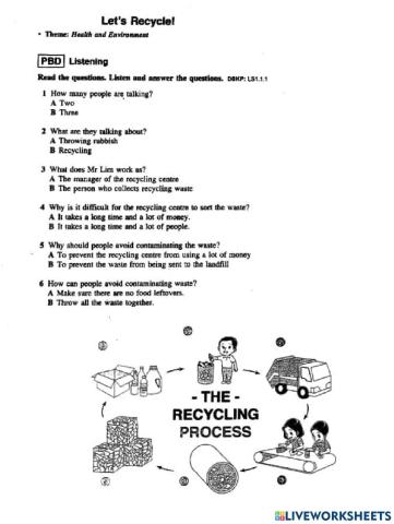 Form 2: Unit 1 Health and Environment