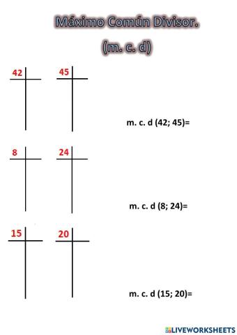 Maximo comun divisor