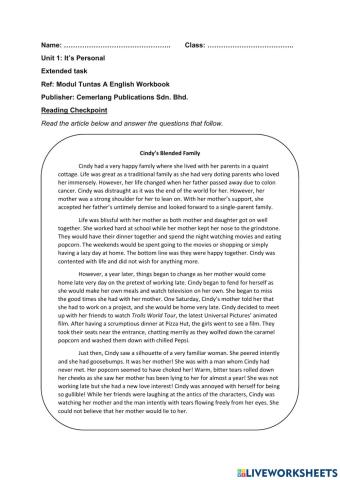 Unit 1: It's Personal