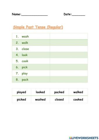 Simple Past Tense
