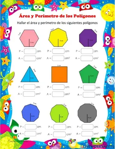 El  área y perímetro de los polígonos