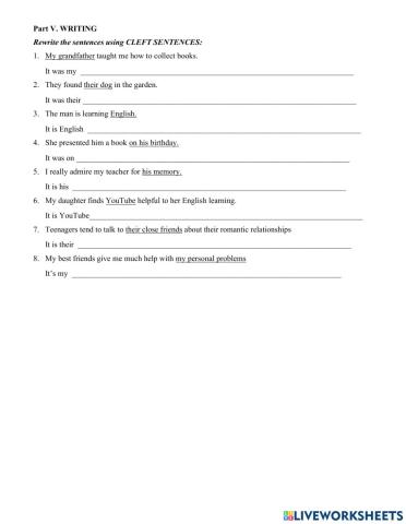 Revision mid-term test - writing