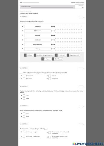 Growth and development
