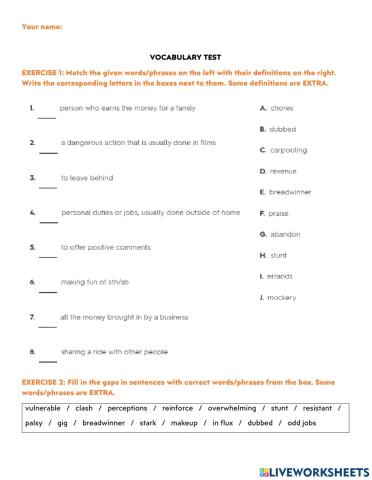 Arena Media Vocab Test