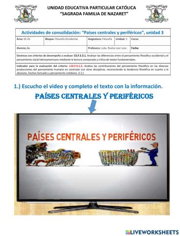 Ficha interactiva- países del centro y periferia